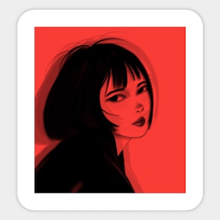 Anime girl red Sticker